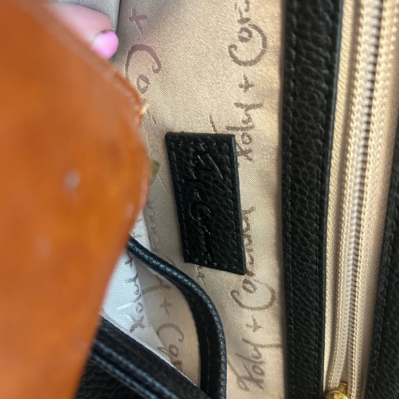 Foley + Corina NWOT leather Black and Gold Crossbody Bag - Picture 10 of 16